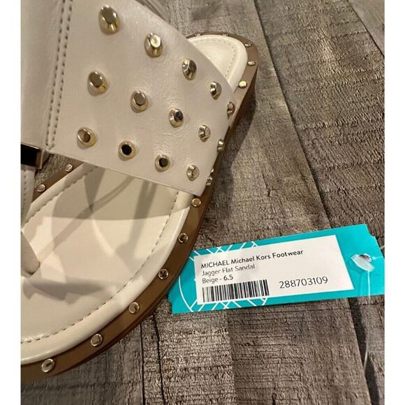 MICHAEL Michael Kors | Biege Jagger Ankle-Tie Studded Leather Sandal | S… - Picture 7 of 16